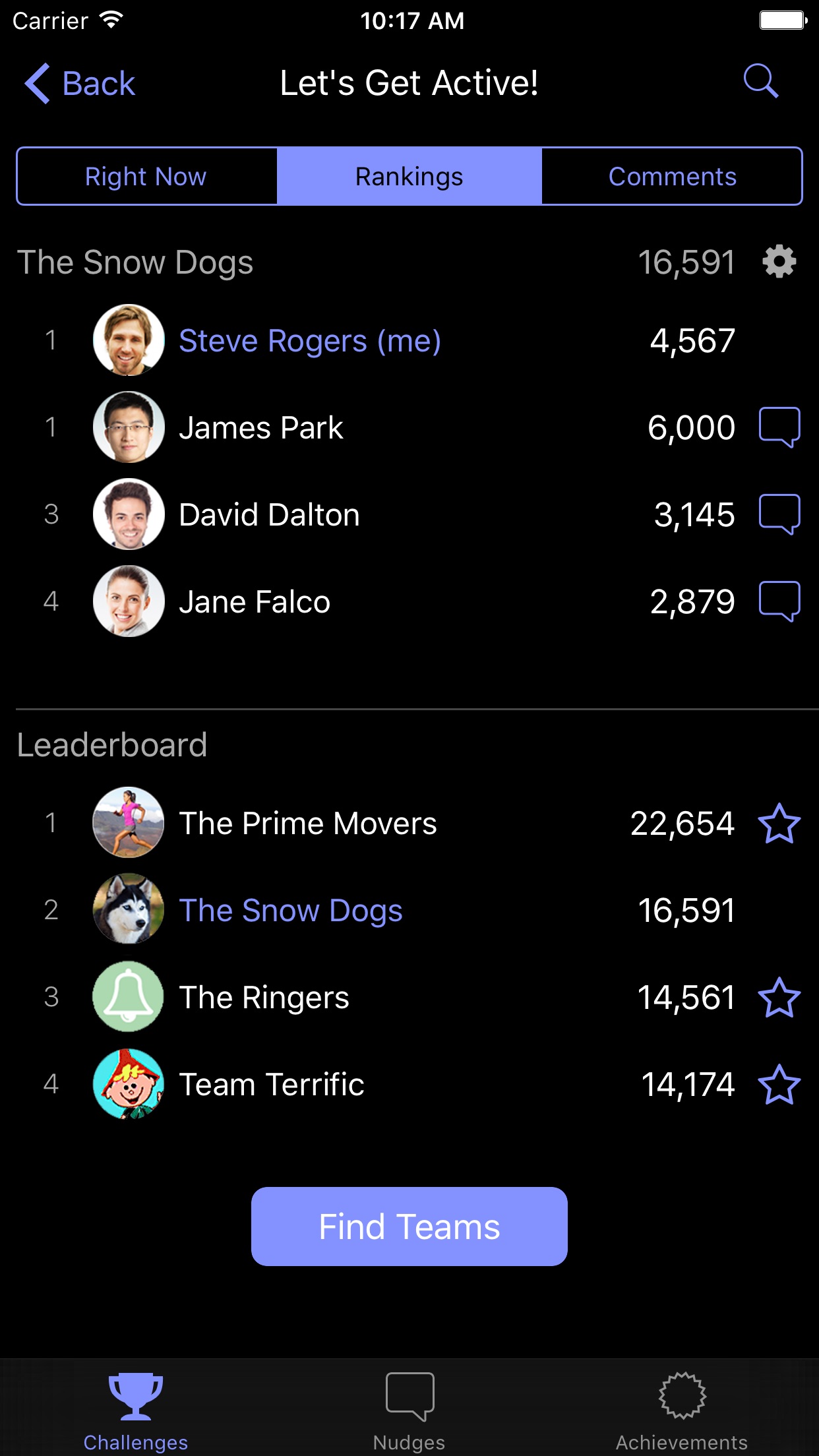 Screenshot do app Challenges - Compete, Get Fit