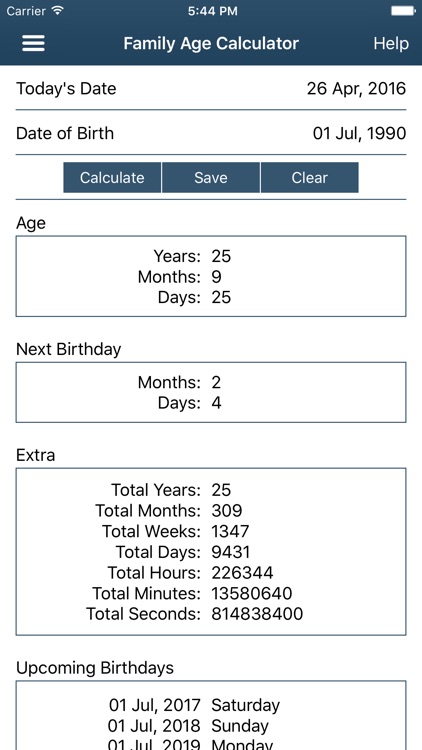 Family Age Calculator