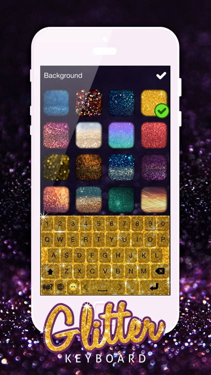 Glitter Keyboard Extension – Key Font.s Change.r & Glow.ing Background Theme.s