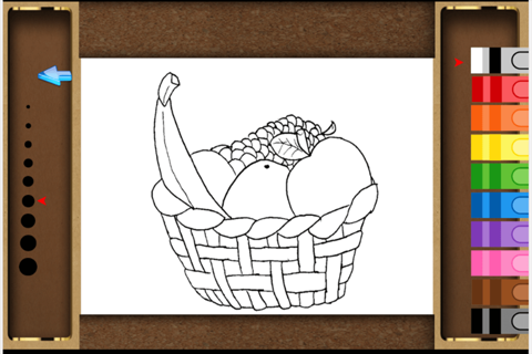 fruit set coloring page screenshot 2