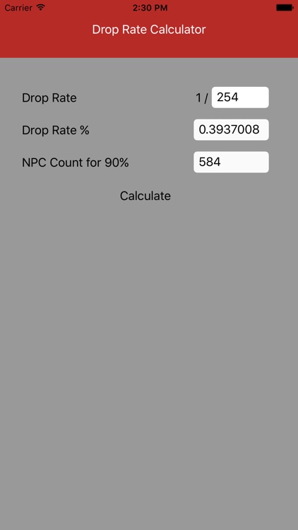 Drop Rate Calculator