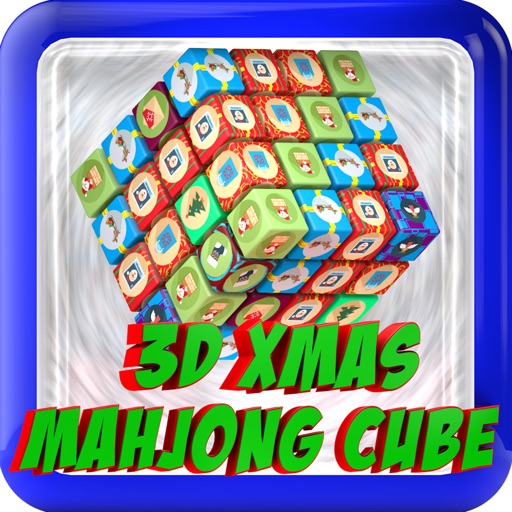 3D Christmas Mahjong Cube Icon