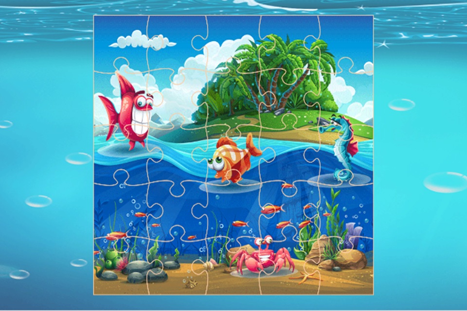 Finding Cute Fish And Sea Animal In The Cartoon Jigsaw Puzzle - Educational Solving Match Games For Kids screenshot 3