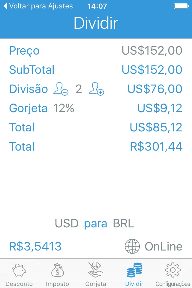 Travel Bill  - Calculadora e conversor de moeda screenshot 2