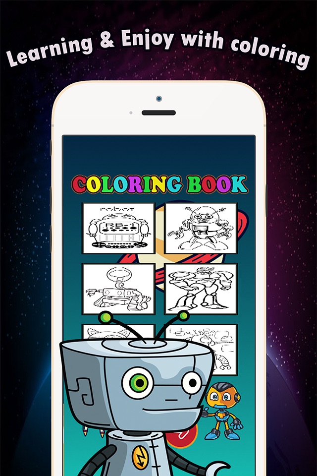 Coloring Book games free for children age 1-10: These cute robot transformer coloring pages provide hours of fun drawing or coloring activities screenshot 2