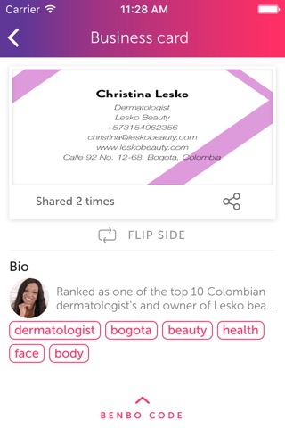 Benbo - Business card creator and scanner screenshot 2