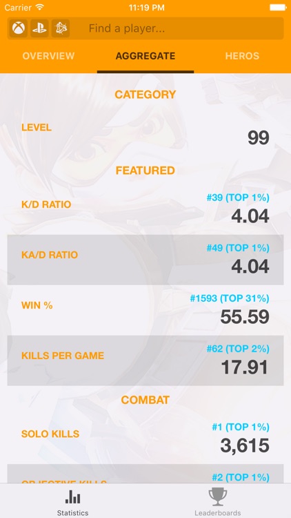 TRN Stats for Overwatch