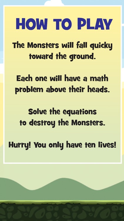 Quick Math Practice Monster Madness