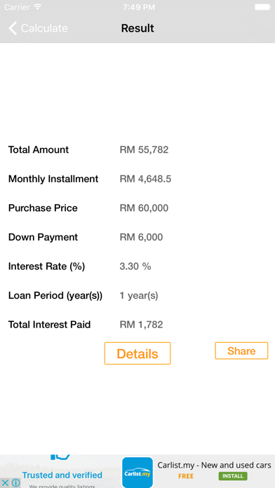 How to cancel & delete Malaysia Car Loan Calculator from iphone & ipad 2