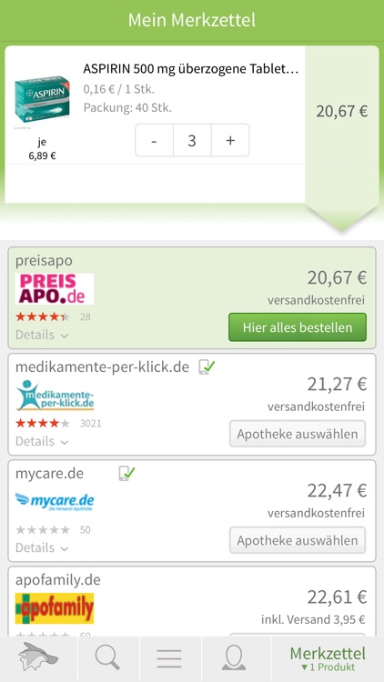 Medizinfuchs Preisvergleich Ap screenshot-3