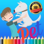 Cute Pet Paint and Coloring Book Learning Skill - Fun Games Free For Kids