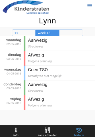 De overblijf Aan- en Afmelden screenshot 3