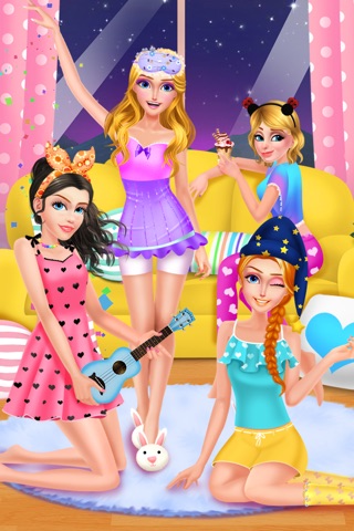 PJ Party Beauty Spa! BFF Sleepover Slumber Makeover Game for FREE screenshot 2