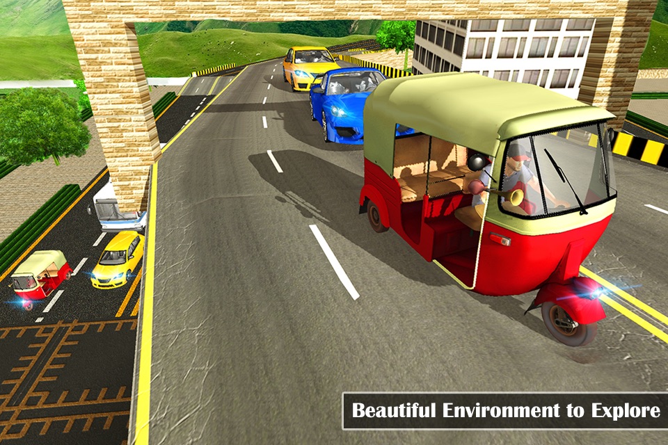 Futuristic Flying Tuk Tuk Simulator - Auto Rickshaw Driving screenshot 2
