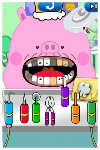 Pig and Friend Treat those Teeth Dentist Game screenshot 2