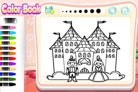 Fairy Tale Princess Coloring Books For Kids and Family Free Preschool Educational Learning Games screenshot 2