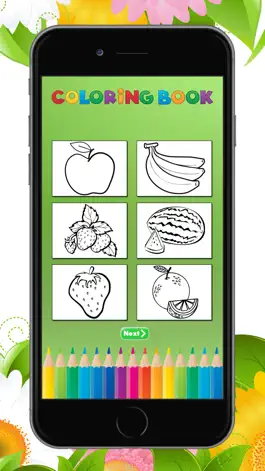 Game screenshot The Fruit Coloring Book for Children: Learn to Color an apple, banana, orange and more mod apk