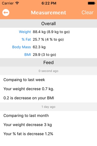 Measurement - Weight, %Fat and Muscle Mass screenshot 3