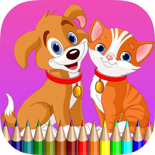 Cat&Dog Coloring Book-Learn Drawing and Painting For Kids Icon