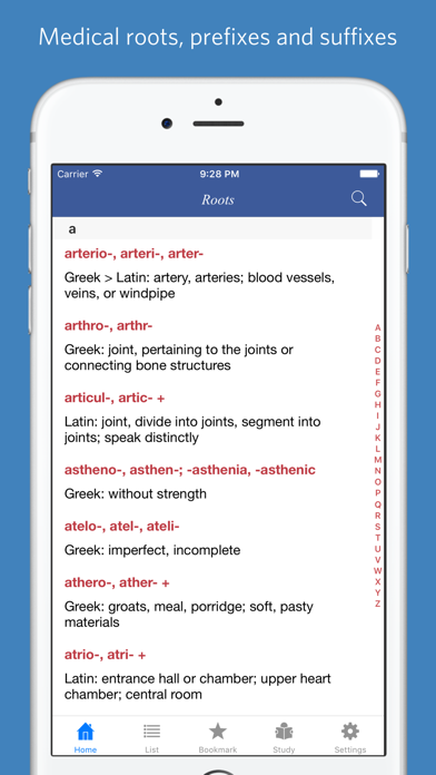 Medical roots, prefixes and suffixes Screenshot 1