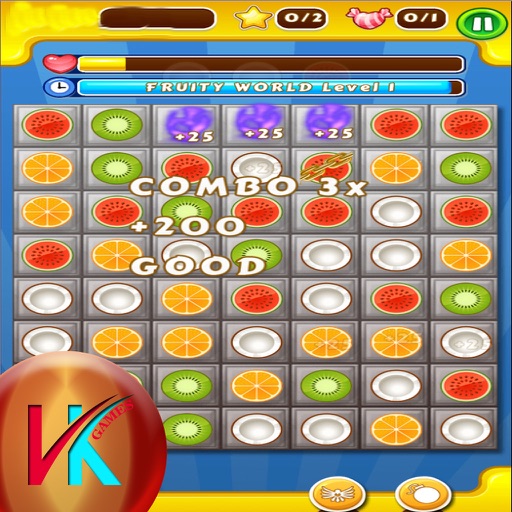 Fruity Word Mission Match 3 iOS App