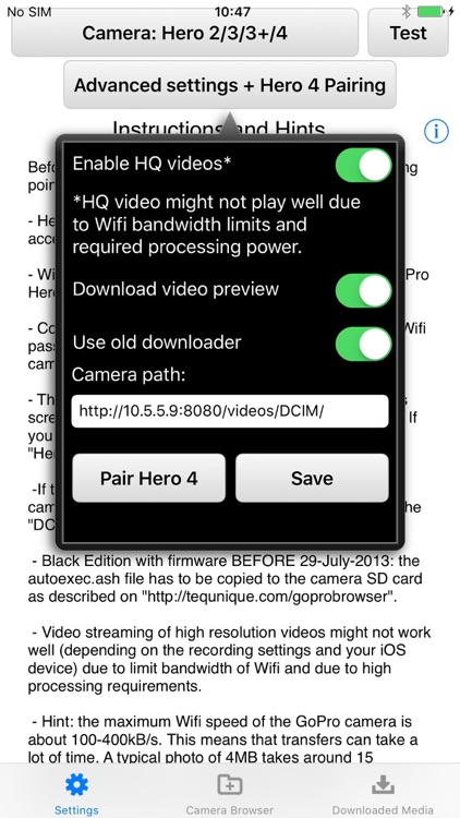 Photo and Video Browser for GoPro Hero Cameras (Wifi)