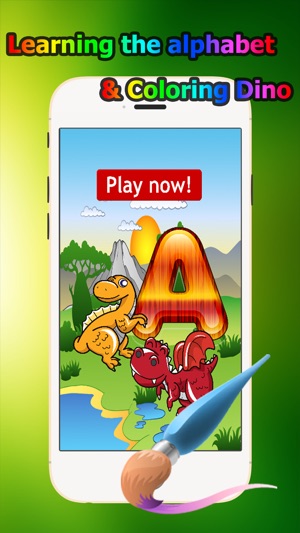 恐龍世界字母彩圖1-6級：著色頁學習遊戲免費為孩子和幼兒