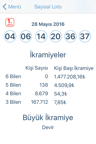 iLotoTR Şans Oyunları Sonuçları screenshot 3