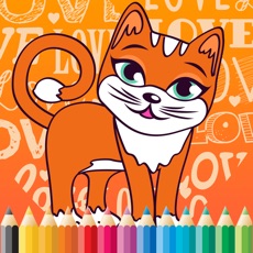 Activities of Cat Cartoon Paint and Coloring Book Learning Skill - Fun Games Free For Kids