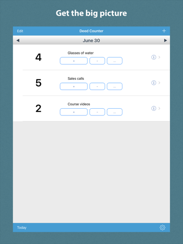 Deed Counter HD - Track your life stats screenshot 2