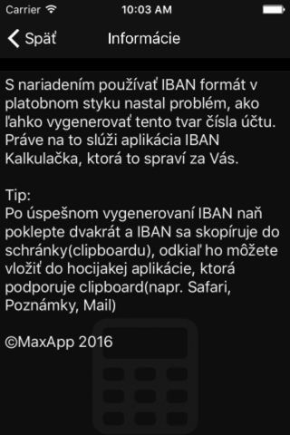 IBAN Kalkulačka screenshot 2