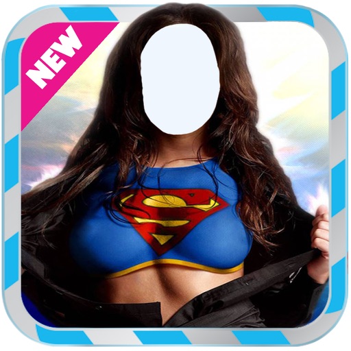 Girls Superhero Costumes- New Photo Montage With Own Photo Or Camera Icon