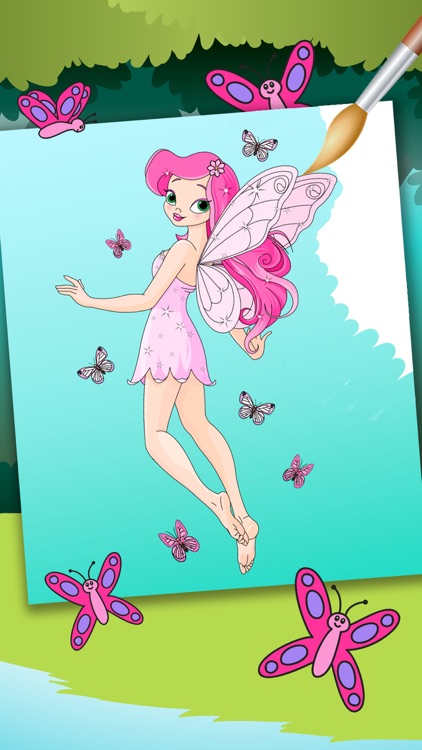Fairy Coloring Book – Color and Paint Drawings of Fairies Educational Game for Kids Premium screenshot-4