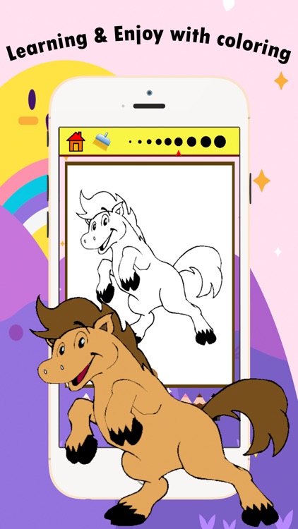 My Pony Coloring Book for children age 1-10: Games free for Learn to use finger while coloring with each coloring pages screenshot-3