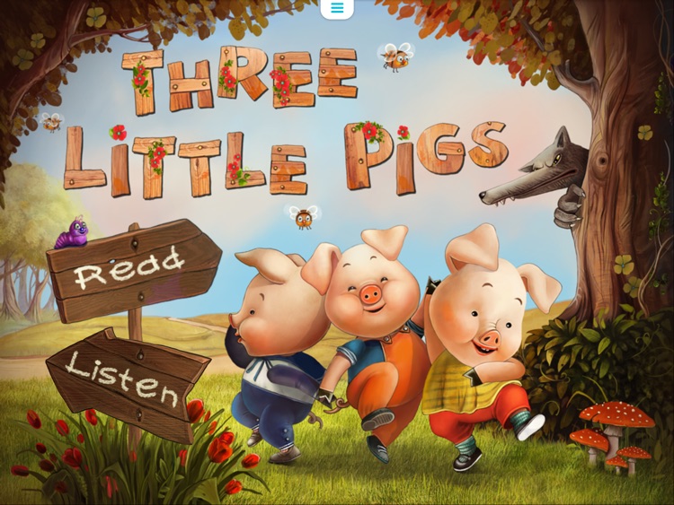 Three Little Pigs Today. Animated book for toddlers.