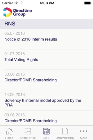 Direct Line Group Investor Relations for iPhone screenshot 3
