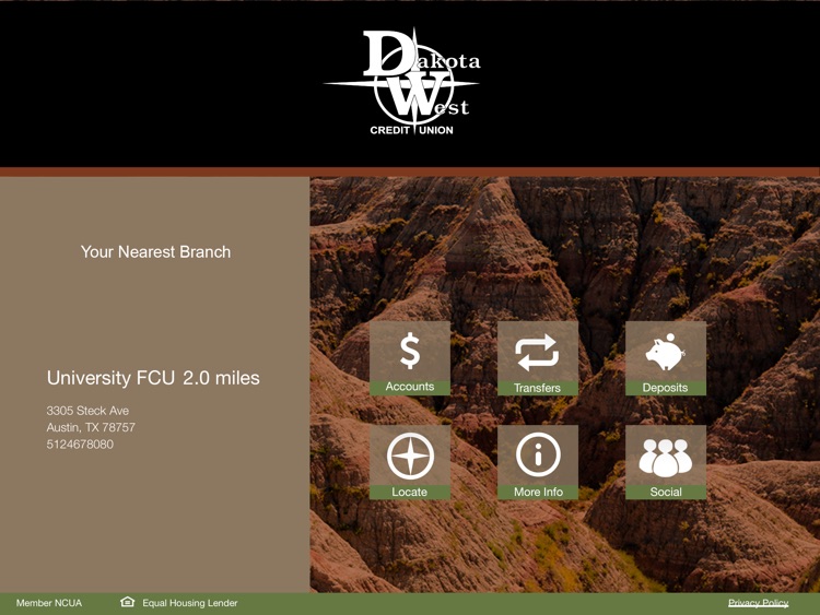 Dakota West CU for iPad