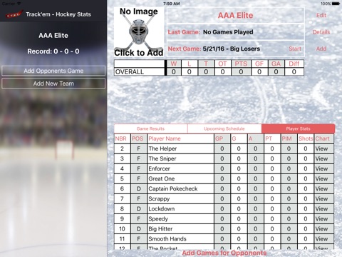 Track'em - Hockey Stats iPad screenshot 3