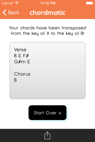 chordmatic - chord transposer to transpose chords on your phone! screenshot 4