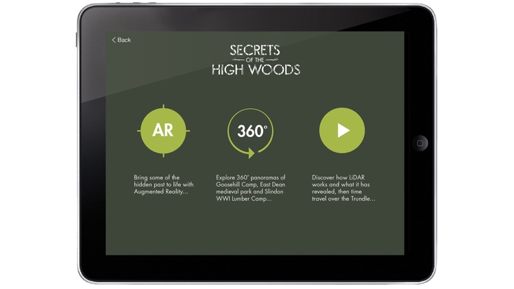 Secrets of the High Woods Augmented Reality (AR) app