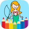 Mermaid Princess Coloring Book - All in 1 Draw Paint and Color Games HD For Kids and Toddler