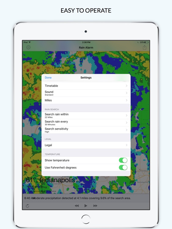 Rain Alarm XL - Rain Alerts and Live Doppler Radar Images screenshot-4