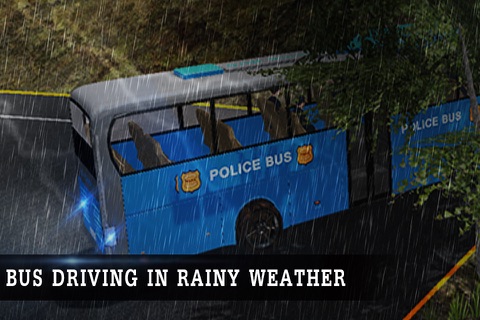 Off Road Police Bus Driving - Transport Cops with Protocol in Extreme Weather Conditions screenshot 4