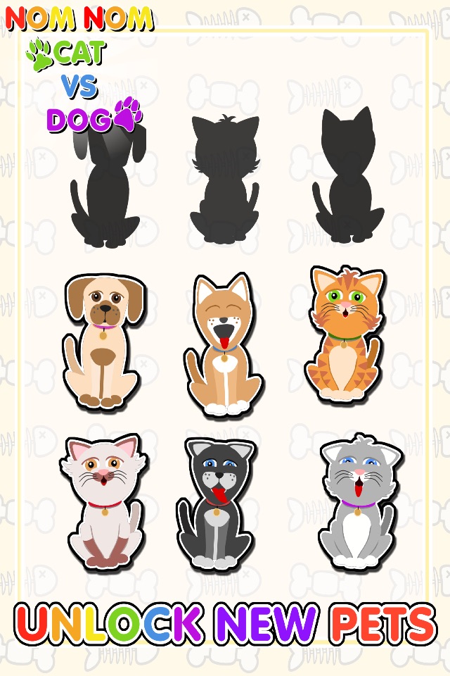Nom Nom Cat Vs Dog - Feed The Hungry Pets! screenshot 2