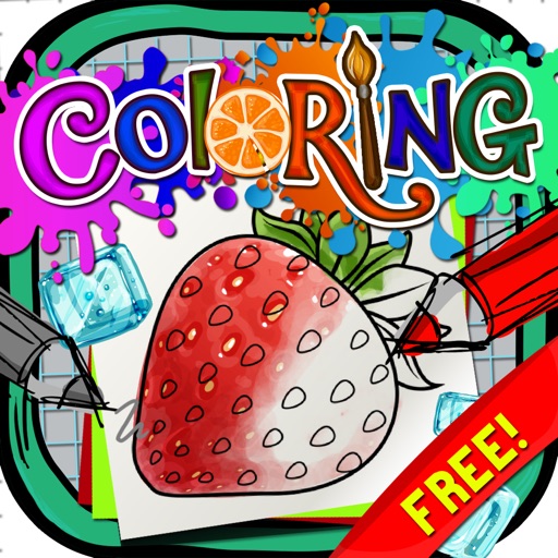 Coloring Book : Painting Picture Fruits and Berries Cartoon  Free Edition