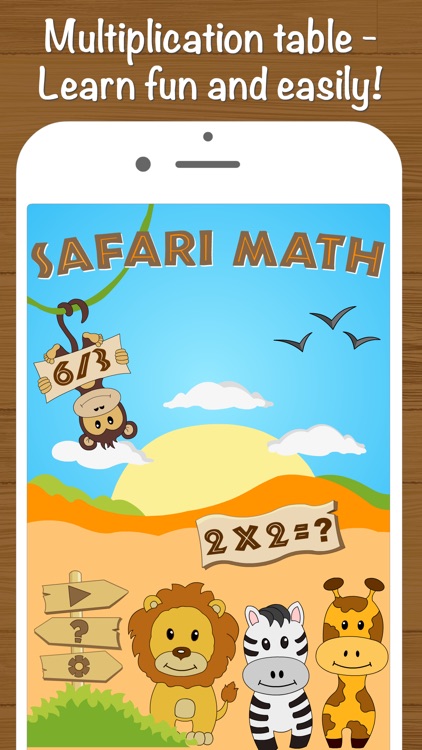 Safari Math Free - Multiplication times table for kids