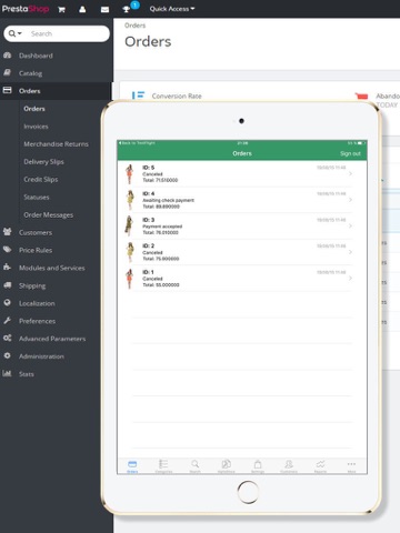 Скриншот из Orders Manager for PrestaShop