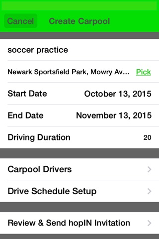 hopIN - Manage family carpools screenshot 3