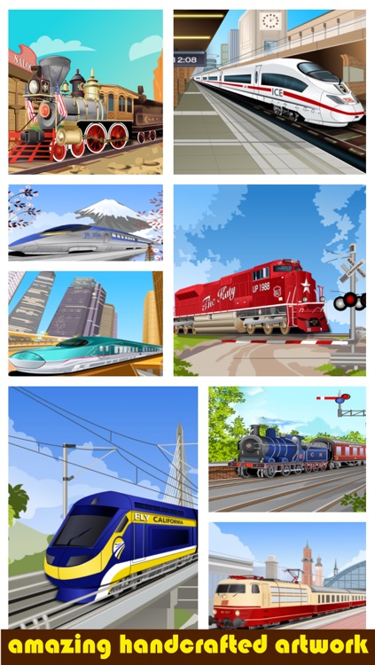 Train Games - Free Educational Jigsaw Puzzles for Kids and Preschool Toddler Learning Railway Vehicle Engine Transport and Love Locomotive Labs Power