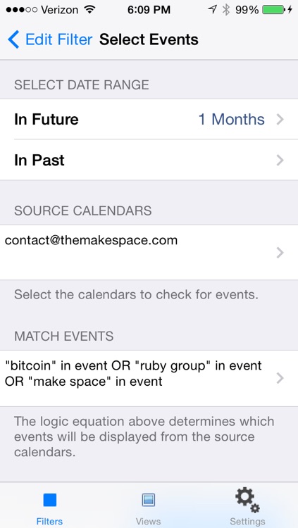 Calendar Filter